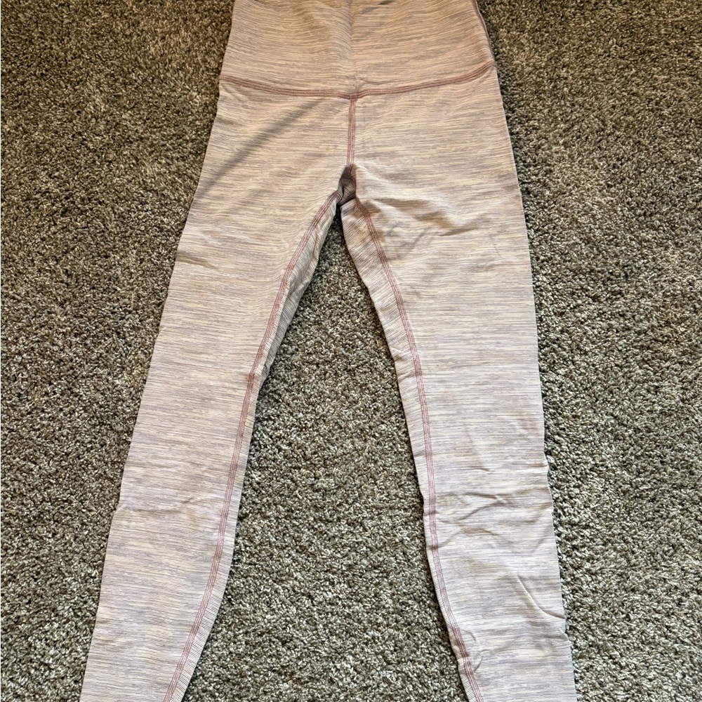Lululemon Pink striped Leggings 6